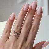 0.4 TCW Marquise & Round Cut Lab-Grown Diamond Curved Eternity Wedding Band