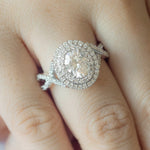 1 CT Oval Cut Double Halo & Twisted Pave Lab-Grown Diamond Engagement Ring 8