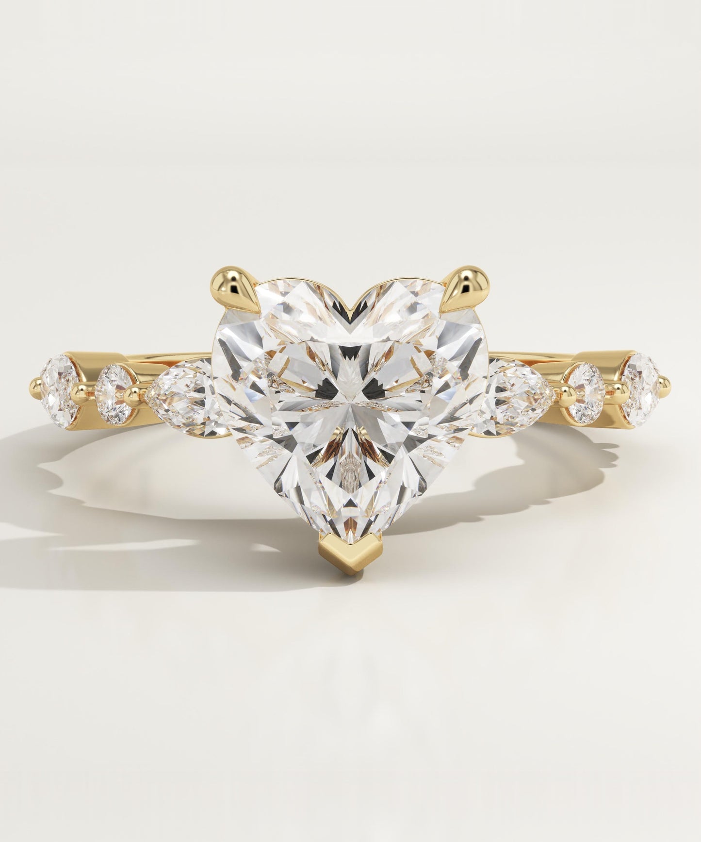 Heart Cut Pave Lab-Grown Diamond Engagement Ring