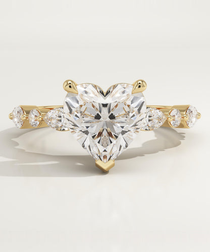 Heart Cut Pave Lab-Grown Diamond Engagement Ring