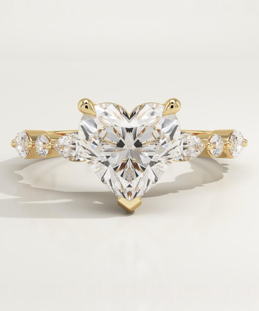 Heart Cut Pave Lab-Grown Diamond Engagement Ring