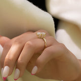 3 CT Oval Cut Pave Twig Lab-Grown Diamond Engagement Ring