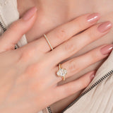 3 CT Oval Cut Pave Twig Lab-Grown Diamond Engagement Ring