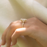 3 CT Oval Cut Pave Twig Lab-Grown Diamond Engagement Ring