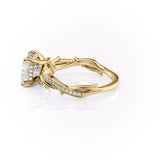 2 CT Princess Cut Pave Twig Lab-Grown Diamond Engagement Ring