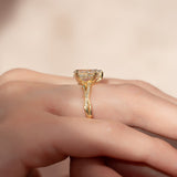 1.5 CT Pear Cut Three Stone Twig Lab-Grown Diamond Engagement Ring