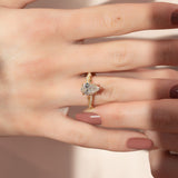 1.5 CT Pear Cut Three Stone Twig Lab-Grown Diamond Engagement Ring