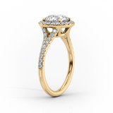 2 CT Asscher Cut Halo & Pave Lab-Grown Diamond Engagement Ring
