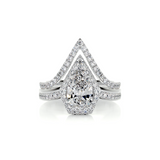 1.5 CT Pear Cut Halo & Pave Lab-Grown Diamond Bridal Set