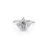 2 CT Pear Cut Cluster Lab-Grown Diamond Engagement Ring