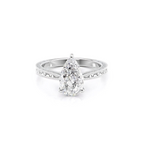 2 CT Pear Cut Vintage Hidden Halo Lab-Grown Diamond Engagement Ring
