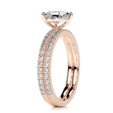 1 CT Heart Cut Pave Lab-Grown Diamond Bridal Set