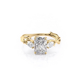 2 CT Radiant Cut Three Stone Twig Lab-Grown Diamond Engagement Ring