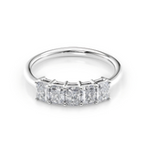1 TCW Radiant Cut Lab-Grown Diamond Five Stone Wedding Band