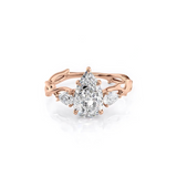 2 CT Pear Cut Three Stone Twig Lab-Grown Diamond Engagement Ring