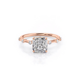 2 CT Asscher Cut Dainty Pave Lab-Grown Diamond Engagement Ring