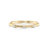 0.1 TCW Round Cut Lab-Grown Diamond Curved Wedding Band