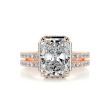 2 CT Radiant Cut Bezel & Pave Lab-Grown Diamond Bridal Set