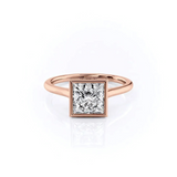 2 CT Princess Cut Bezel Lab-Grown Diamond Engagement Ring