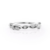 0.06 TCW Round Cut Lab-Grown Diamond Curved Wedding Band
