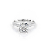 2 CT Asscher Cut Pave Lab-Grown Diamond Engagement Ring