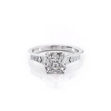 2 CT Asscher Cut Vintage Pave Lab-Grown Diamond Engagement Ring
