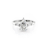2 CT Pear Cut Three Stone Lab-Grown Diamond Engagement Ring
