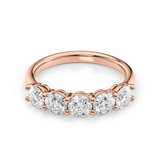 1.5 TCW Round Cut Lab-Grown Diamond Five Stone Wedding Band