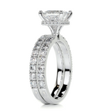 1.5 CT Princess Cut Pave Lab-Grown Diamond Bridal Set