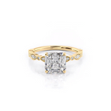 2 CT Asscher Cut Vintage Pave Lab-Grown Diamond Engagement Ring