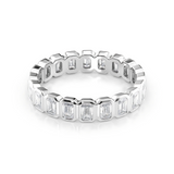 2 TCW Emerald Cut Lab-Grown Diamond Bezel Full Eternity Wedding Band