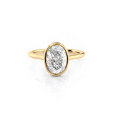 2 CT Oval Cut Bezel Lab-Grown Diamond Engagement Ring