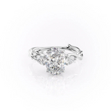 2 CT Oval Cut Three Stone Twig Lab-Grown Diamond Engagement Ring