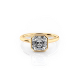 2 CT Asscher Cut Bezel Lab-Grown Diamond Engagement Ring