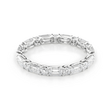 2 TCW East West Emerald Cut Lab-Grown Diamond Full Eternity Wedding Band