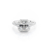 2 CT Asscher Cut Halo & Pave Lab-Grown Diamond Engagement Ring