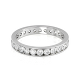 1.2 TCW Round Cut Lab-Grown Diamond Channel Full Eternity Wedding Band