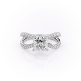 2 CT Princess Cut Split Shank Pave Lab-Grown Diamond Engagement Ring