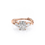 2 CT Cushion Cut Three Stone Twig Lab-Grown Diamond Engagement Ring
