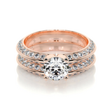 1 CT Round Cut Pave Lab-Grown Diamond Bridal Set