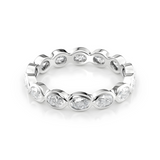 1.4 TCW East West Oval Cut Lab-Grown Diamond Bezel Full Eternity Wedding Band