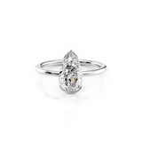 2 CT Pear Cut Half Bezel Lab-Grown Diamond Engagement Ring