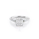 2 CT Asscher Cut Pave Lab-Grown Diamond Engagement Ring