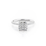 2 CT Asscher Cut Pave Lab-Grown Diamond Engagement Ring