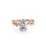 3 CT Oval Cut Pave Twig Lab-Grown Diamond Engagement Ring