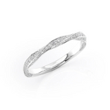 0.35 TCW Round Cut Lab-Grown Diamond Twisted Half Eternity Wedding Band
