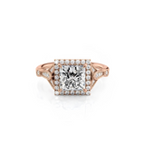 2 CT Princess Cut Halo & Vintage Pave Lab-Grown Diamond Engagement Ring
