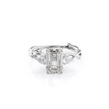 2 CT Emerald Cut Three Stone Twig Lab-Grown Diamond Engagement Ring