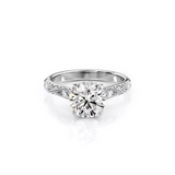 2 CT Round Cut Vintage Hidden Halo Lab-Grown Diamond Engagement Ring