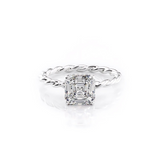 2 CT Asscher Cut Twisted Shank Lab-Grown Diamond Engagement Ring